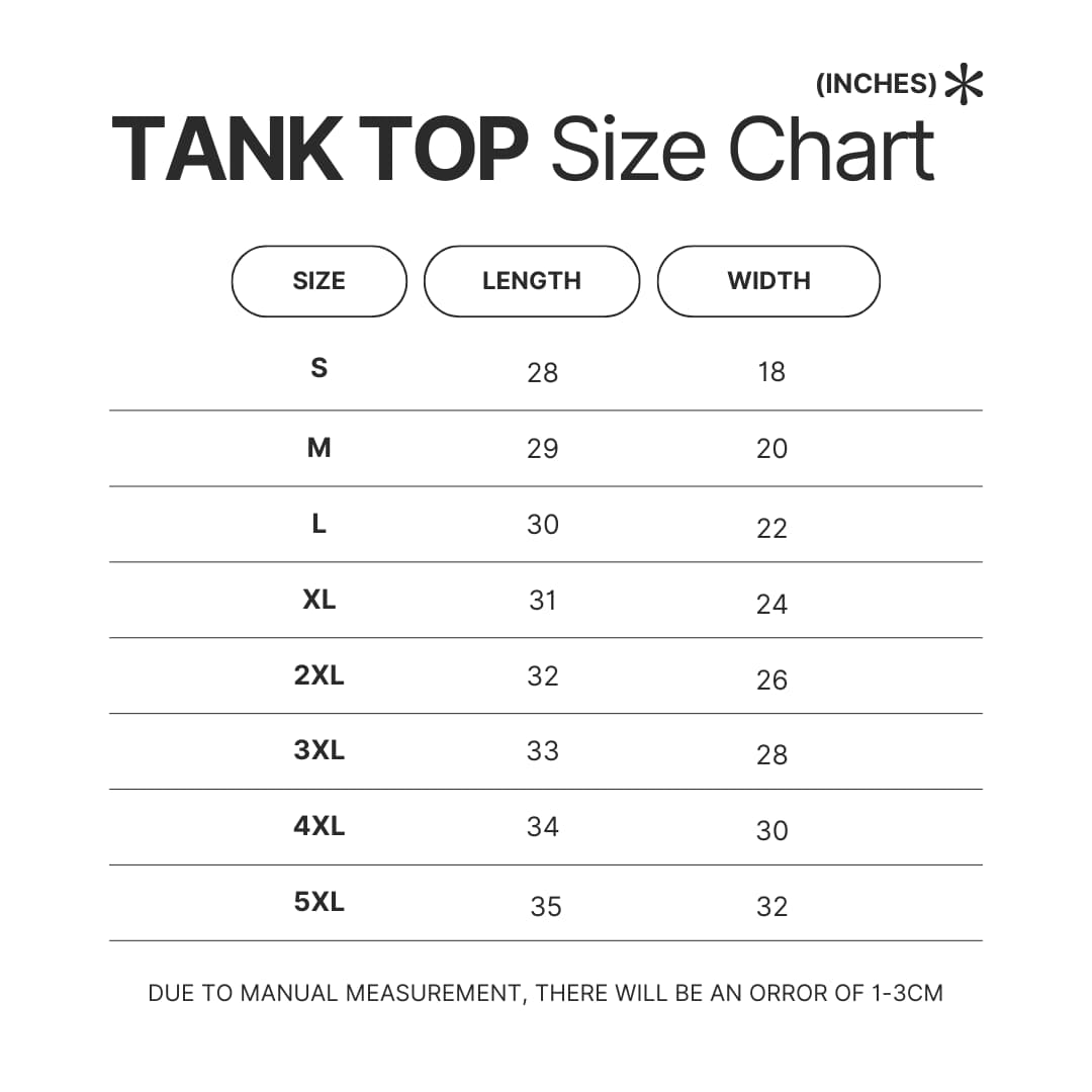 Tank Top Size Chart - Cbum Cbum