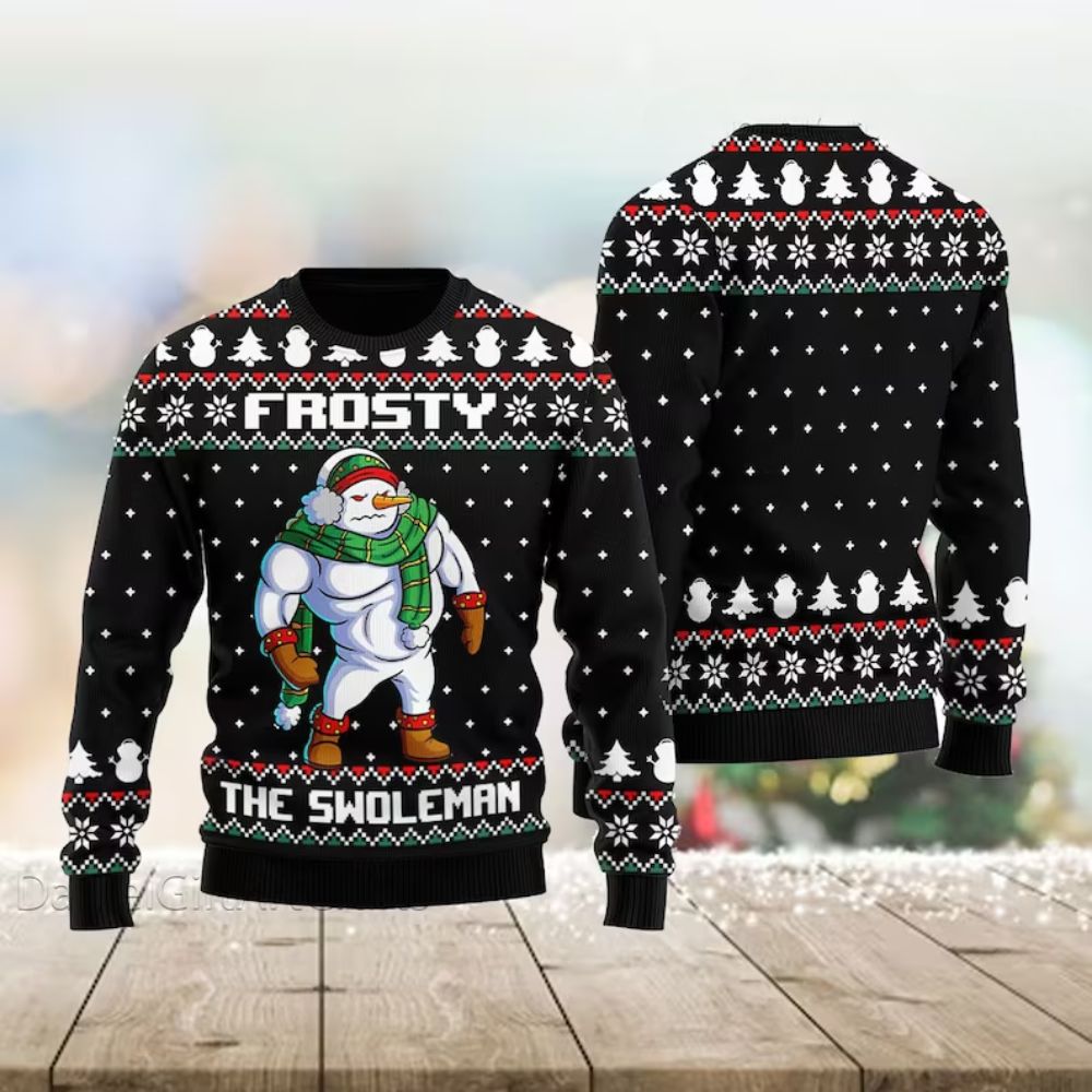 Chris Bumstead Frosty Swoleman Ugly Christmas Sweater