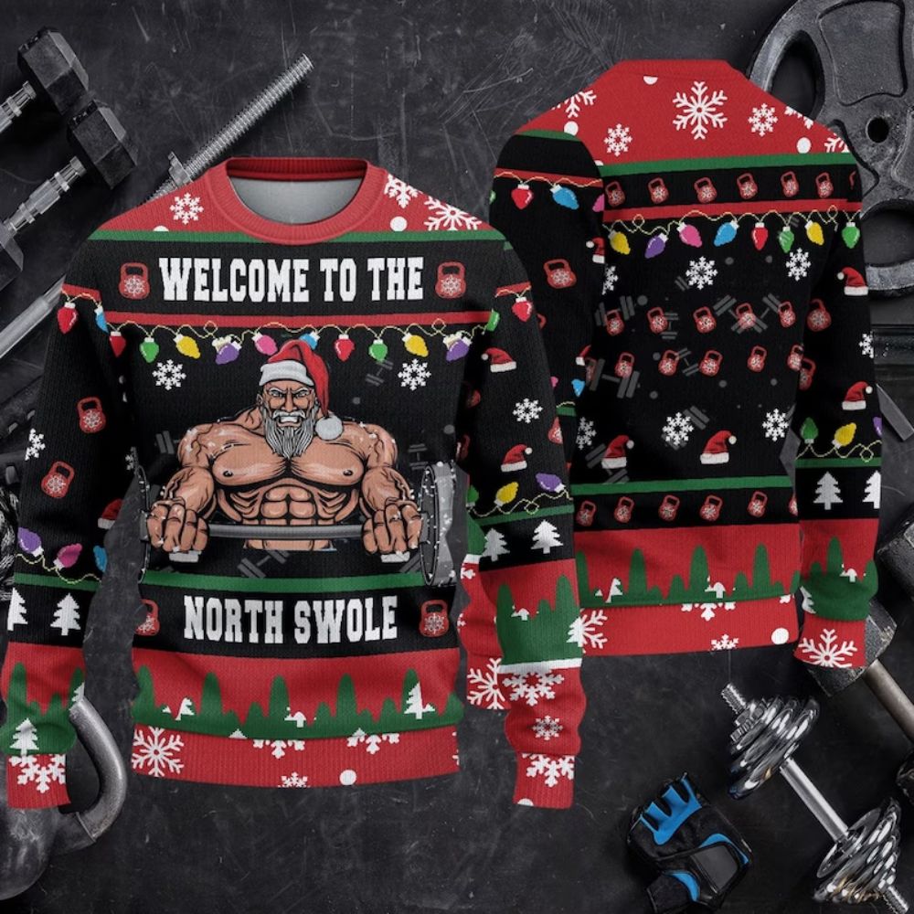 Chris Bumstead Welcome to the North Swole Ugly Christmas Sweater