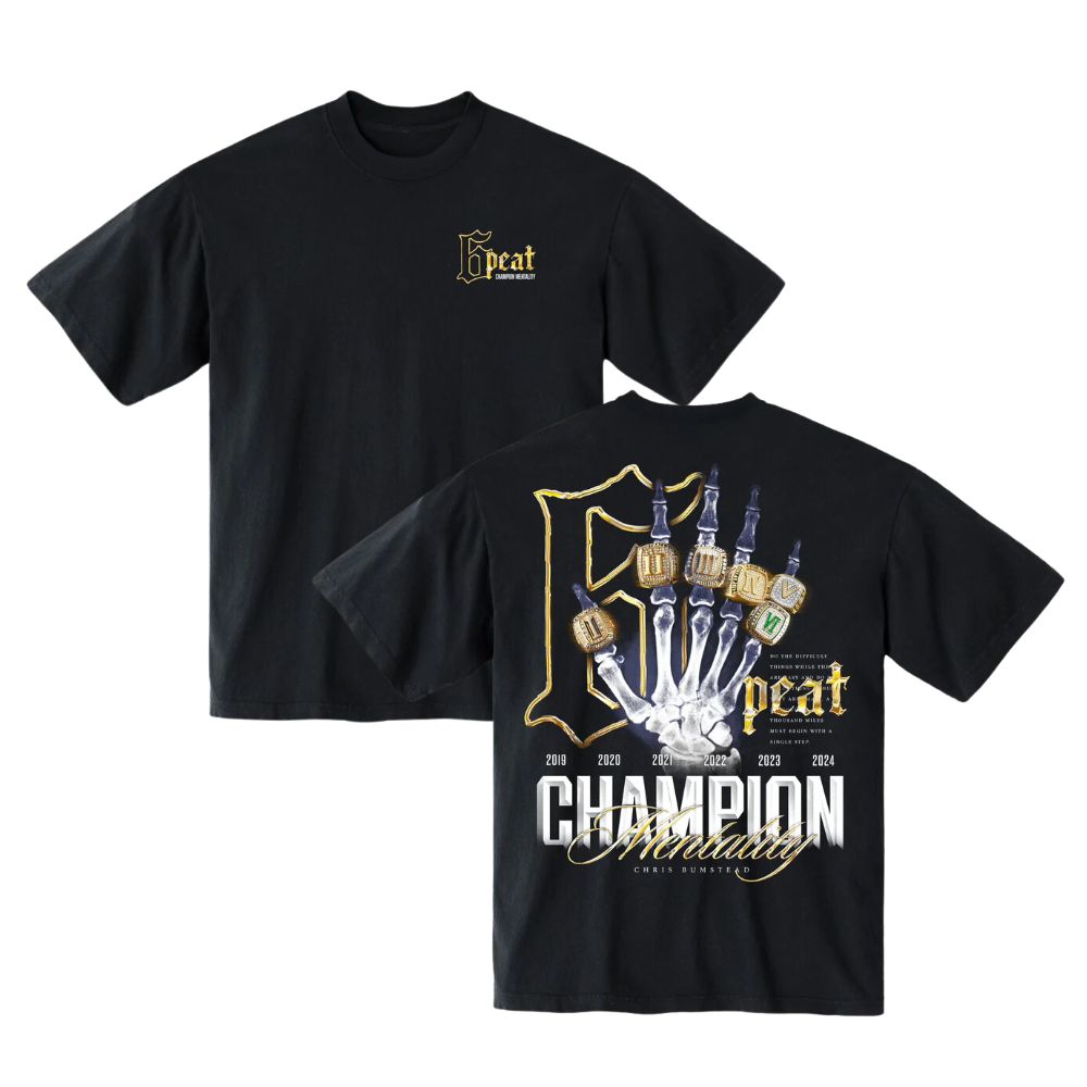 Chris Bumstead T-shirts – Bumstead 6 Peat Champion Mentality 2024 T-shirt